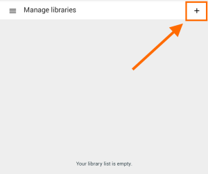 Manage libraries screen. See instructions above