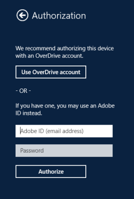 How to authorize the OverDrive app with an Adobe ID