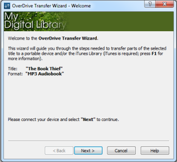 The welcome screen in the transfer wizard. See instructions above.