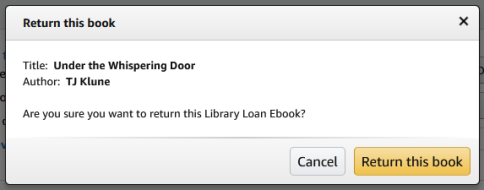 How to return a Kindle Book borrowed from your library
